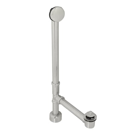 Westbrass All Finished European Pull & Drain Bath Waste, 14" Make-Up, 17 Ga. Tubing in Satin Nickel D3263HK-07